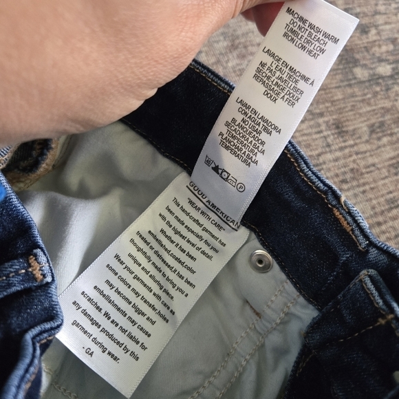 Good American Good Legs Chewed Hem Raw Denim High Rise Sculpting Skinny Jeans 2 - Picture 8 of 10